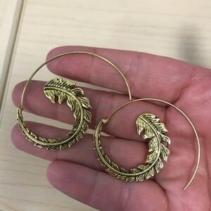 Bohemian feather of the phoenix hoop earrings
